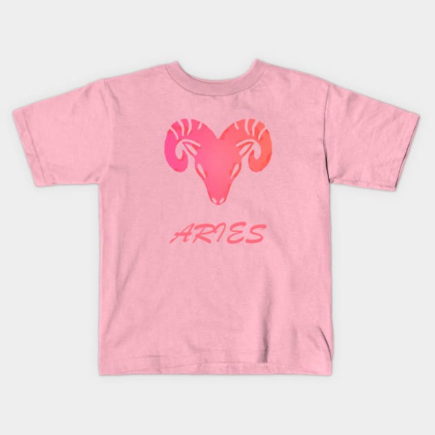 ARIES Horoscope Zodiac Kids T-Shirt by Byntar